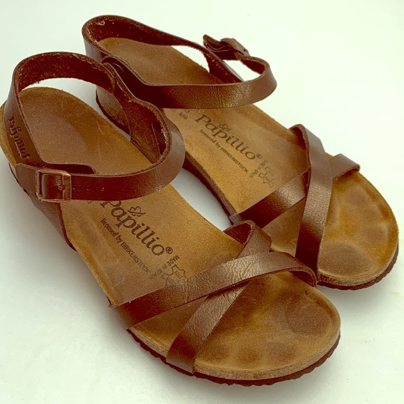 Birkenstock Shoes - Barkenstock sandals, brown with copper hardware